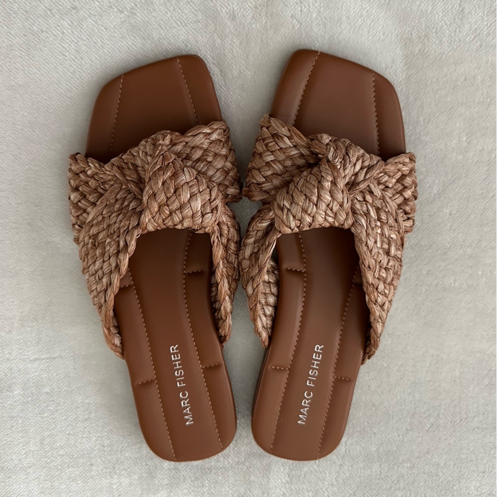 Marc Fisher Lasket Women's Woven Raffia Sandals 7